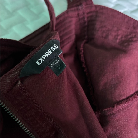 EXPRESS Burgundy/red corduroy mini dress - Picture 4 of 4